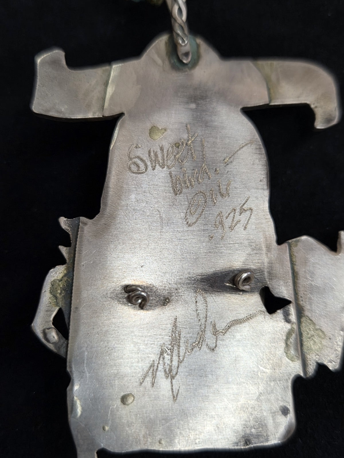 SWEET BIRD STUDIO Sterling and Bone Necklace and Pendant Resist Much Obey Little