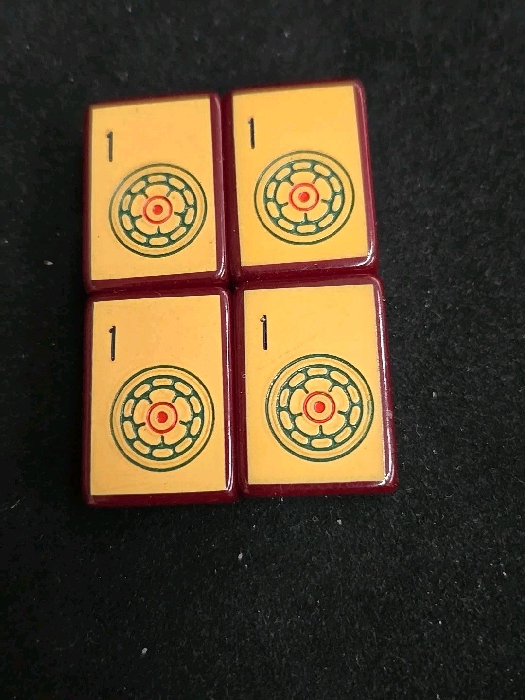 Enrobed Burgundy Bakelite Catalin Mahjong Tile Replacement | One Dot