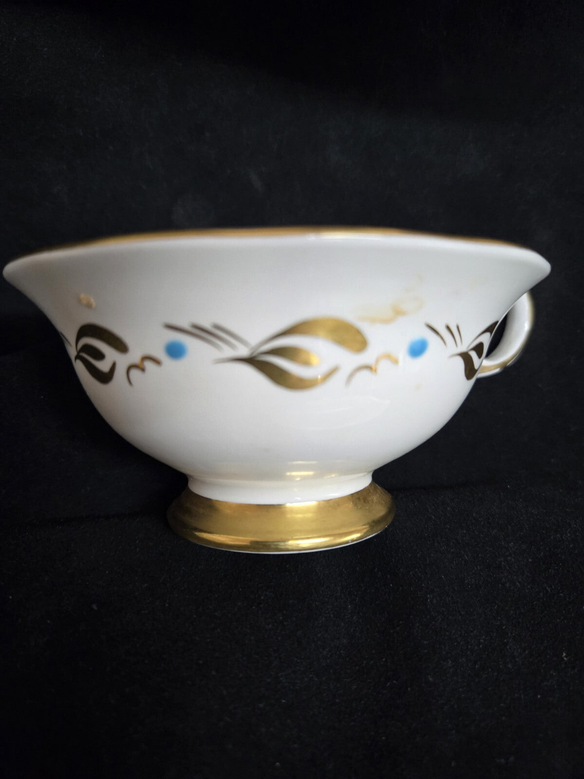 Tea Cup - Royal Chelsea England Bone China Turquoise & Gold Bird of Paradise