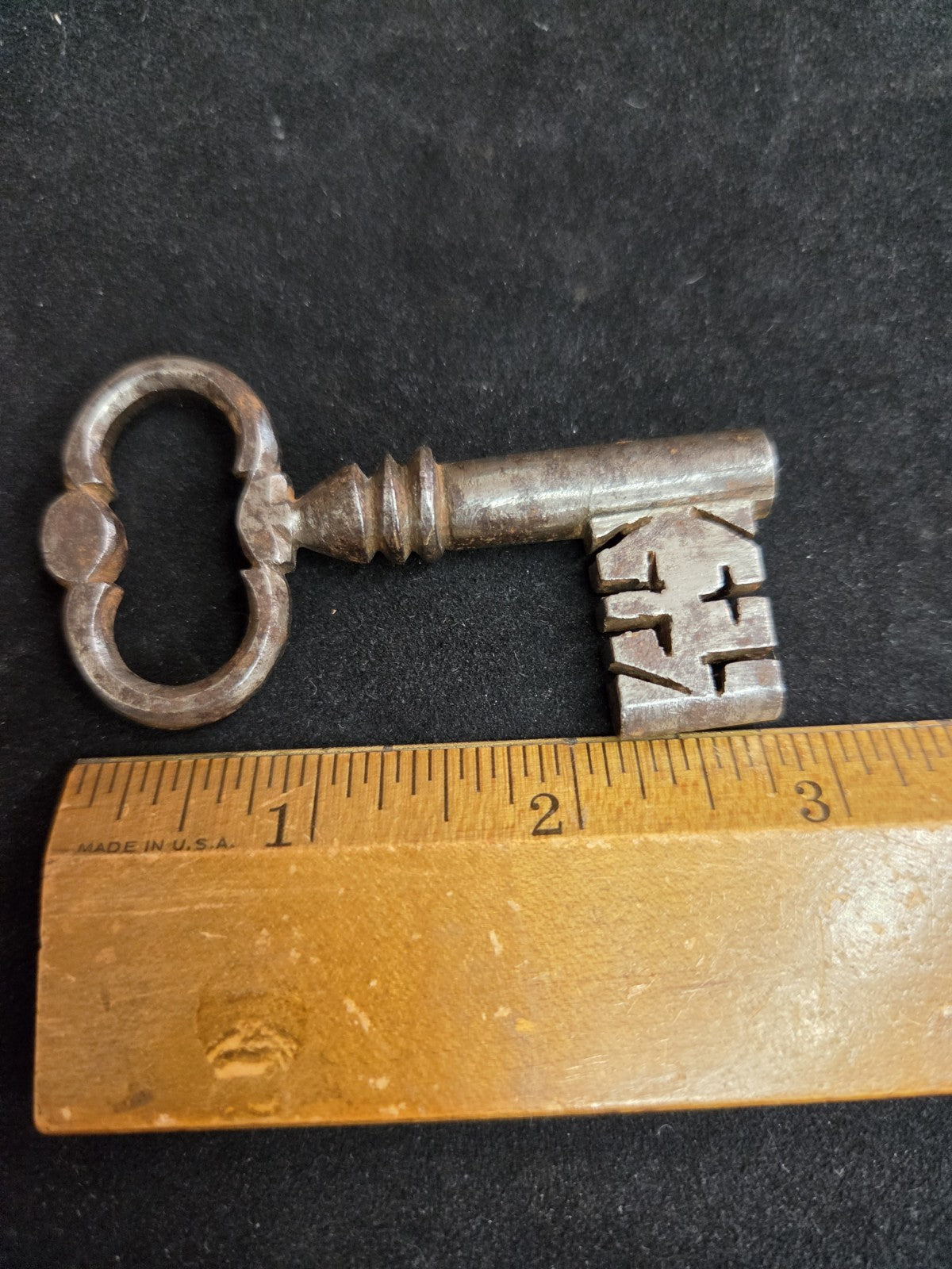 Antique Warded Ward Key Skeleton Iron Open Barrel