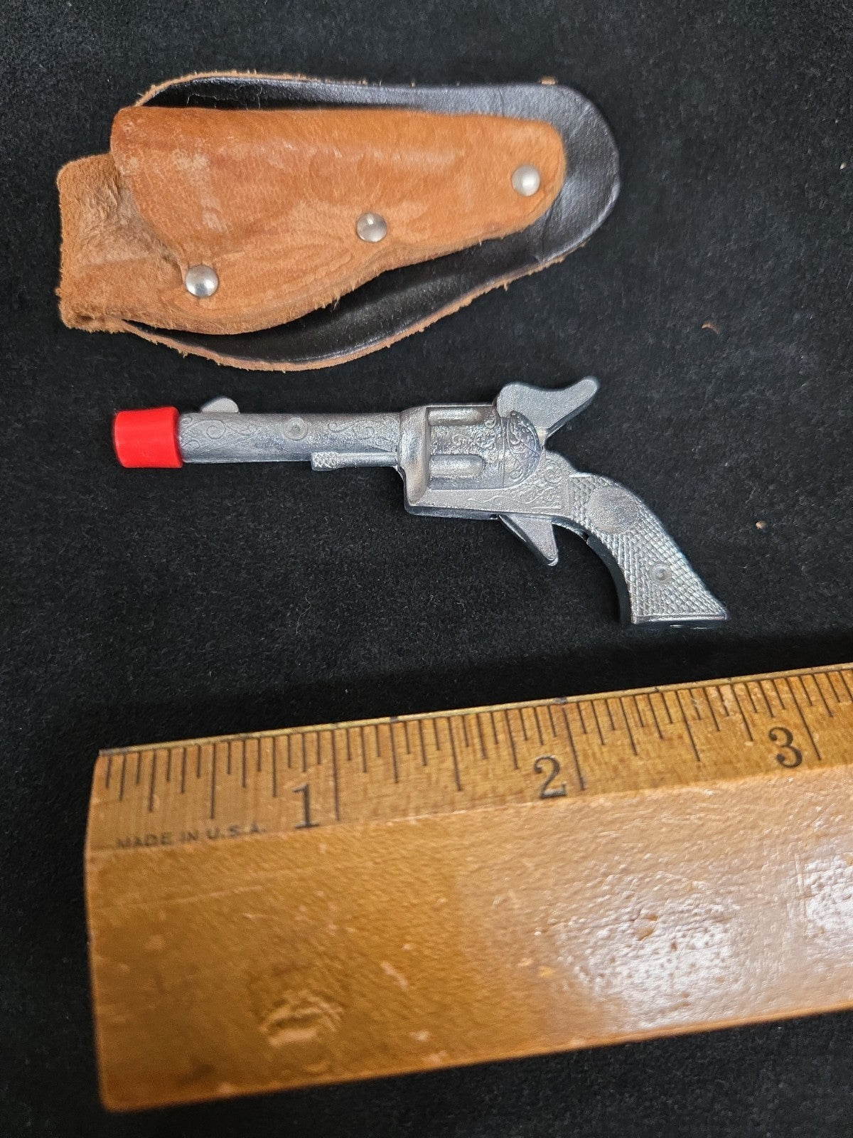 Vintage Roy Rogers Miniature Cap Gun Western Pistol 3'' With Holster