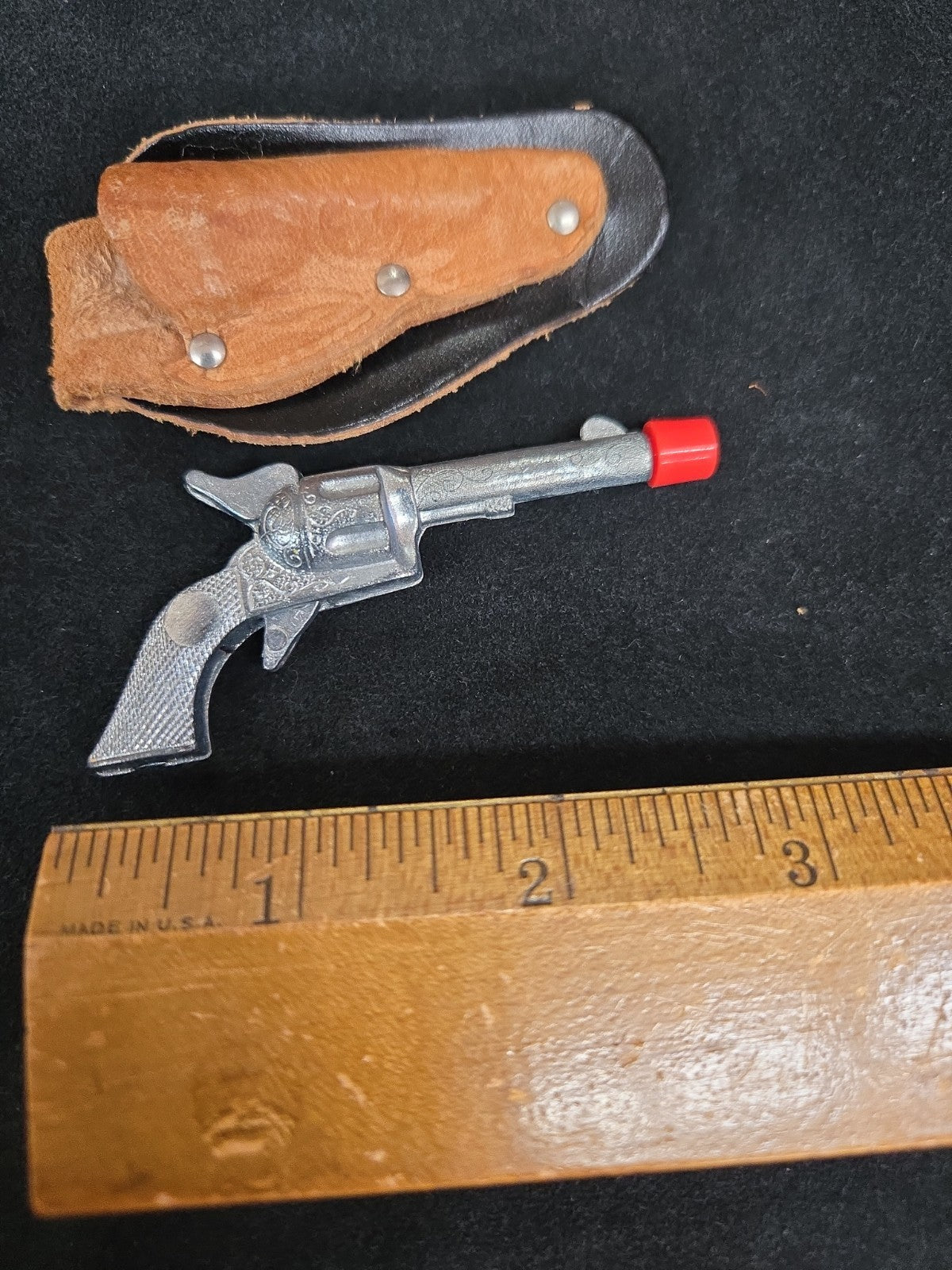 Vintage Roy Rogers Miniature Cap Gun Western Pistol 3'' With Holster