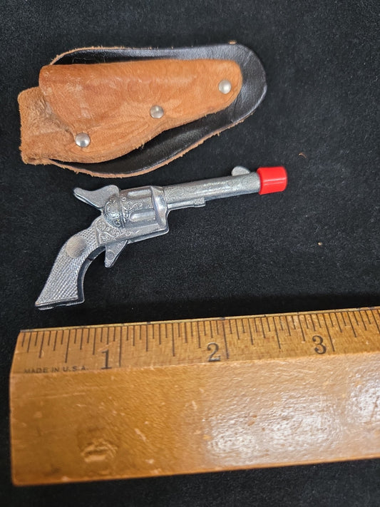 Vintage Roy Rogers Miniature Cap Gun Western Pistol 3'' With Holster