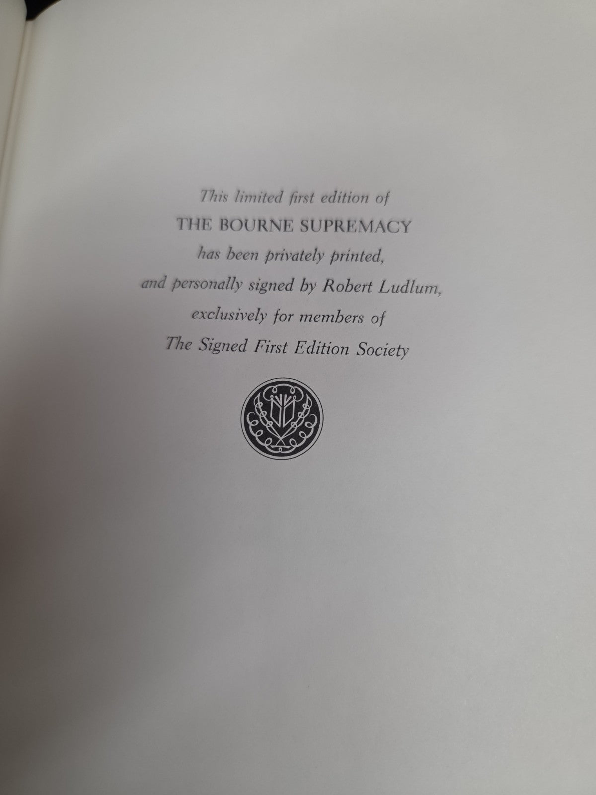 THE BOURNE SUPREMACY by Robert Ludlum - Franklin Library SIGNED 1st EDITION