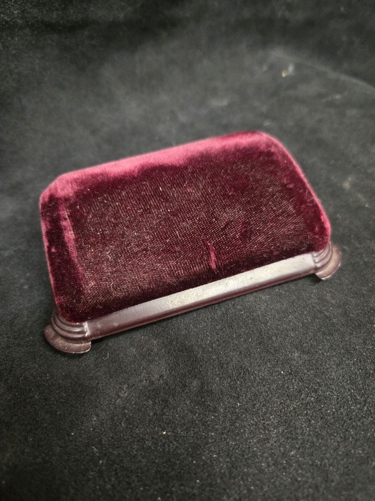 VINTAGE ART DECO BULOVA FIFTH AVE WATCH BOX ONLY BURGUNDY VELVET