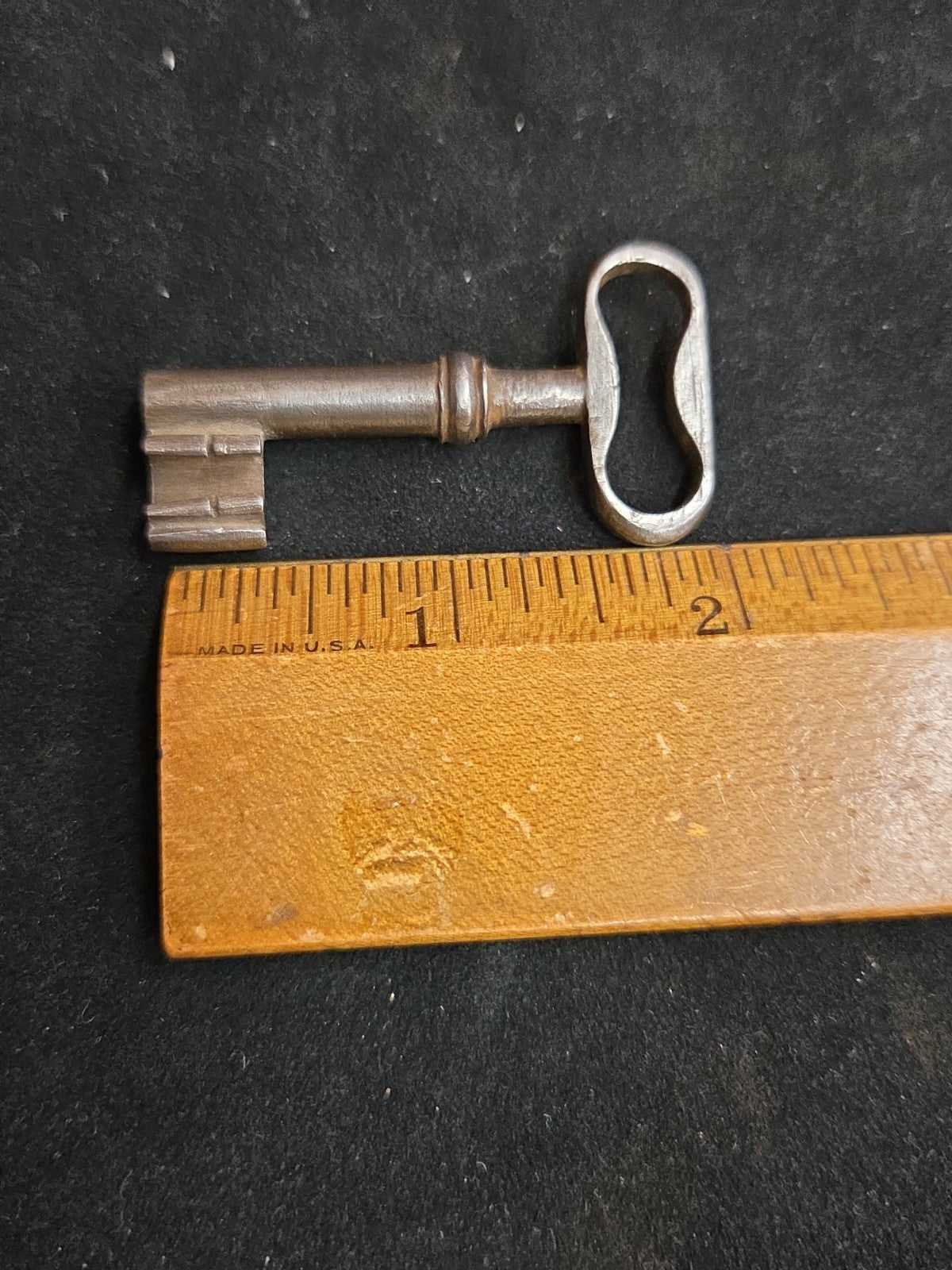 Antique Cabinet Key Skeleton Iron Open Barrel