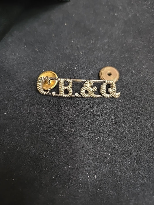 Vintage Chicago Burlington Quincy Lapel Pin