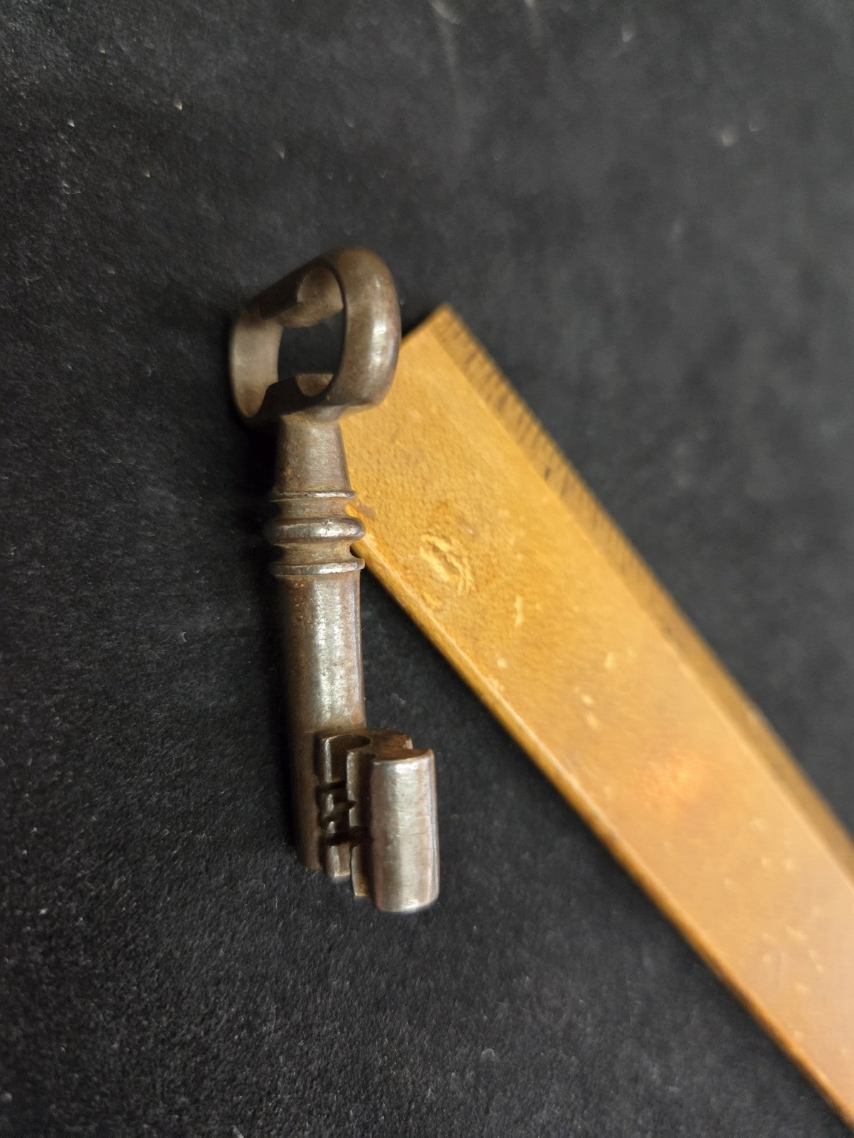 Antique Unusual Warded Ward Key Skeleton Iron Open Barrel