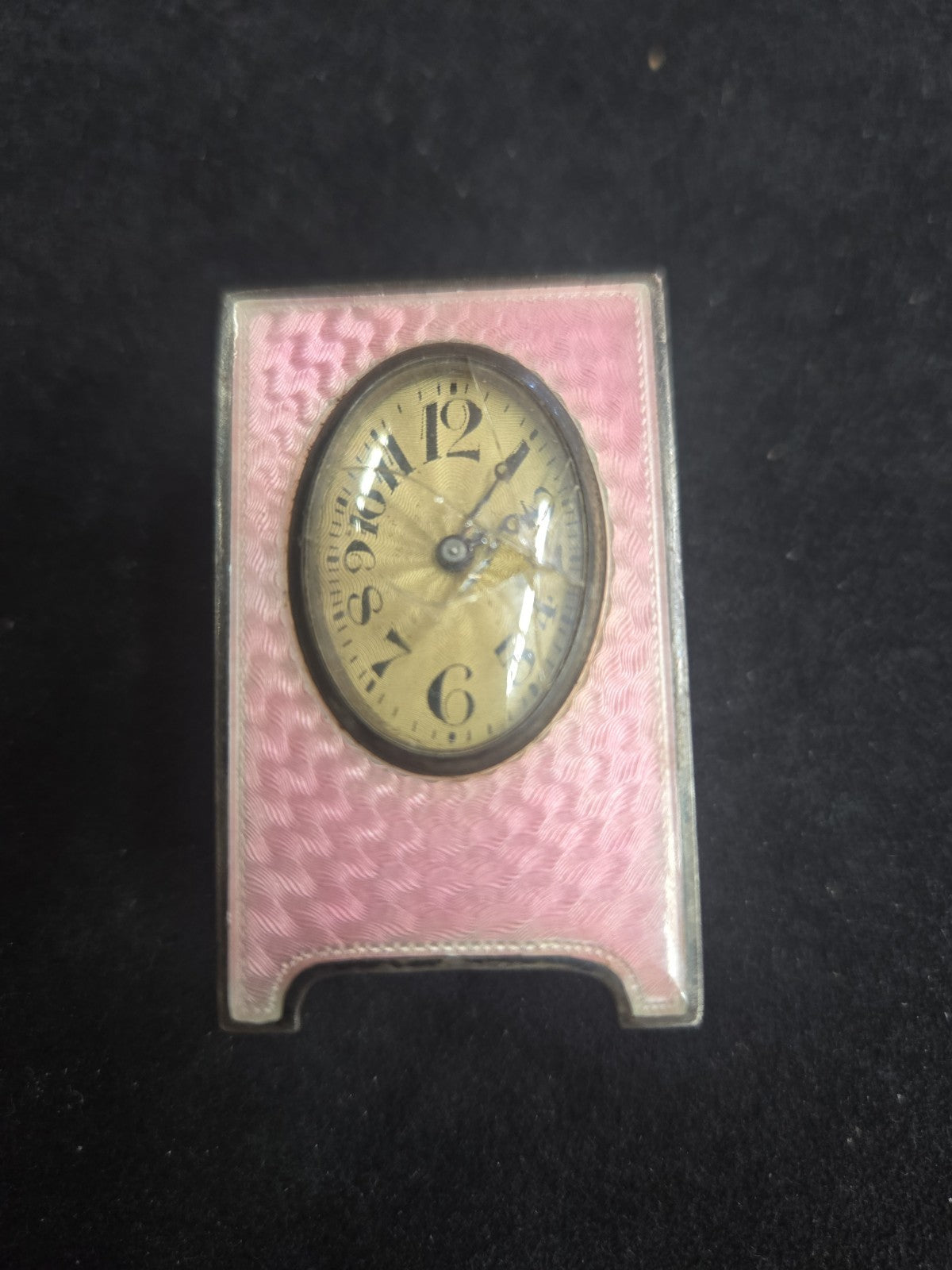 Huitain Mfg Sterling Guilloche Swiss Made 8 Day Clock