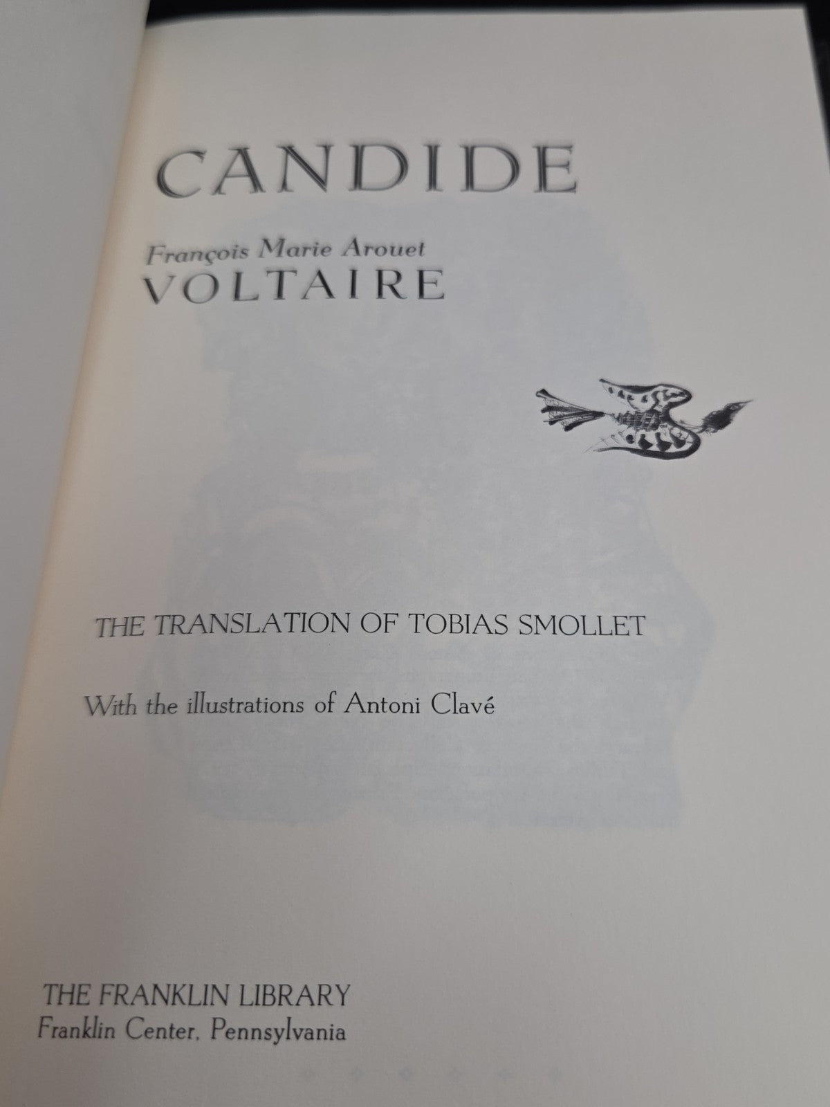 Candide by Voltaire Franklin Library Beautiful Embossed Faux Leather Black Book