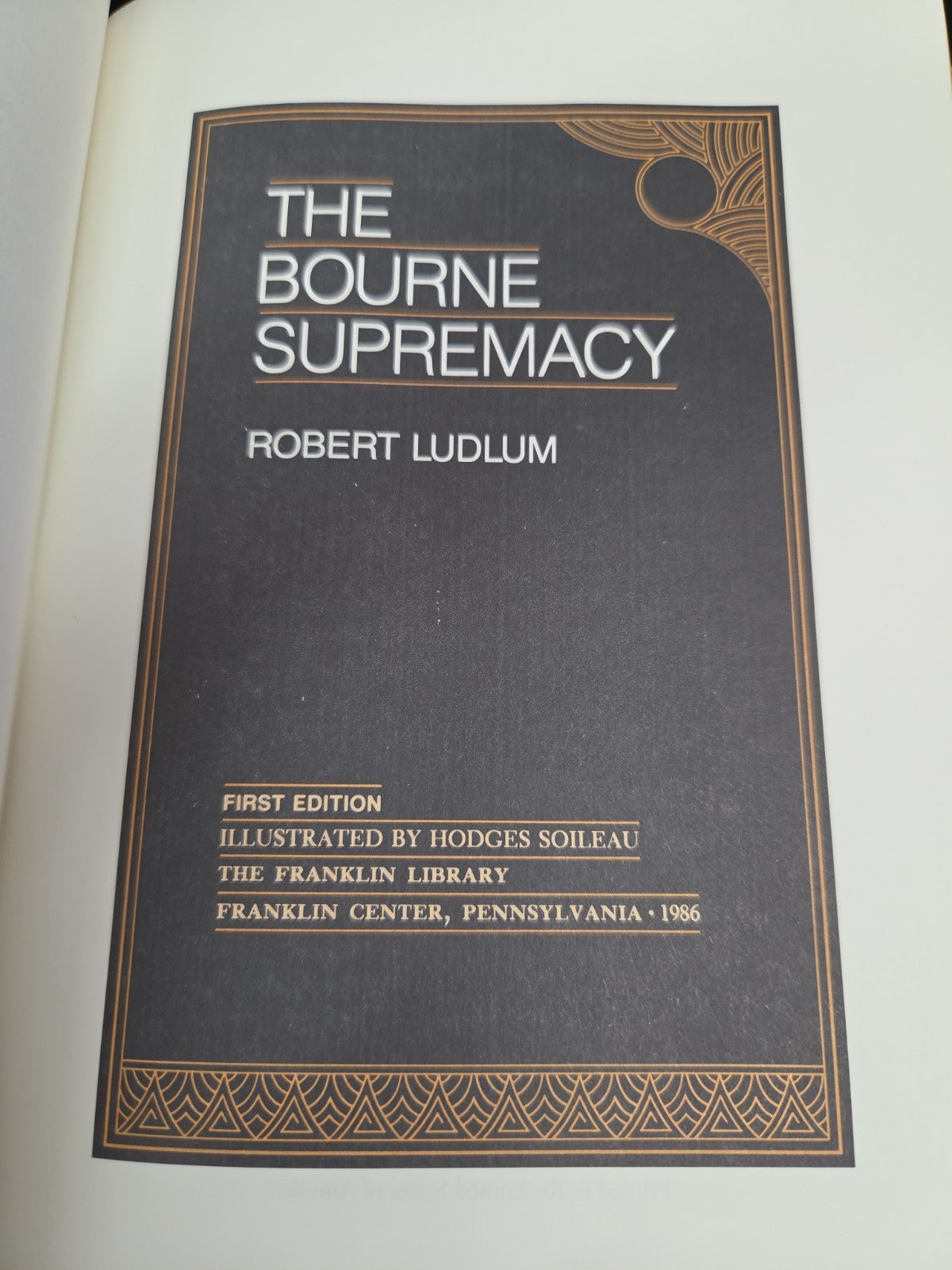 THE BOURNE SUPREMACY by Robert Ludlum - Franklin Library SIGNED 1st EDITION