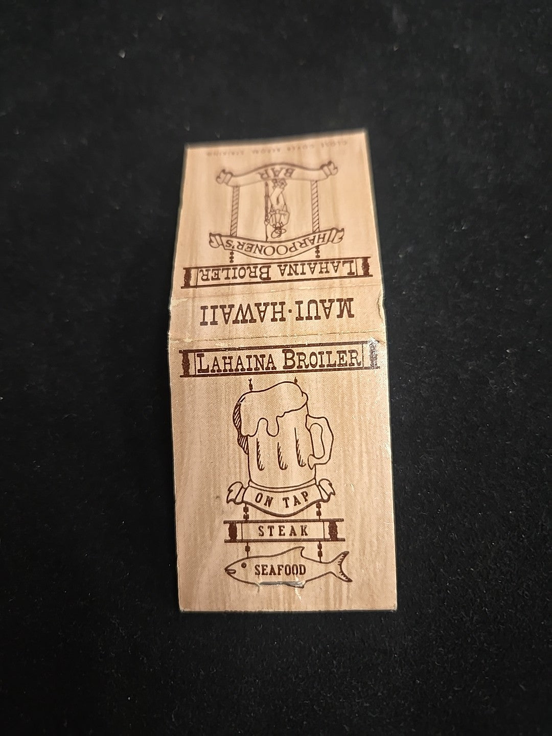 Matchbook Cover - Hawaii - Lahaina Broiler Harpooner's Bar Lahaina, Hawaii