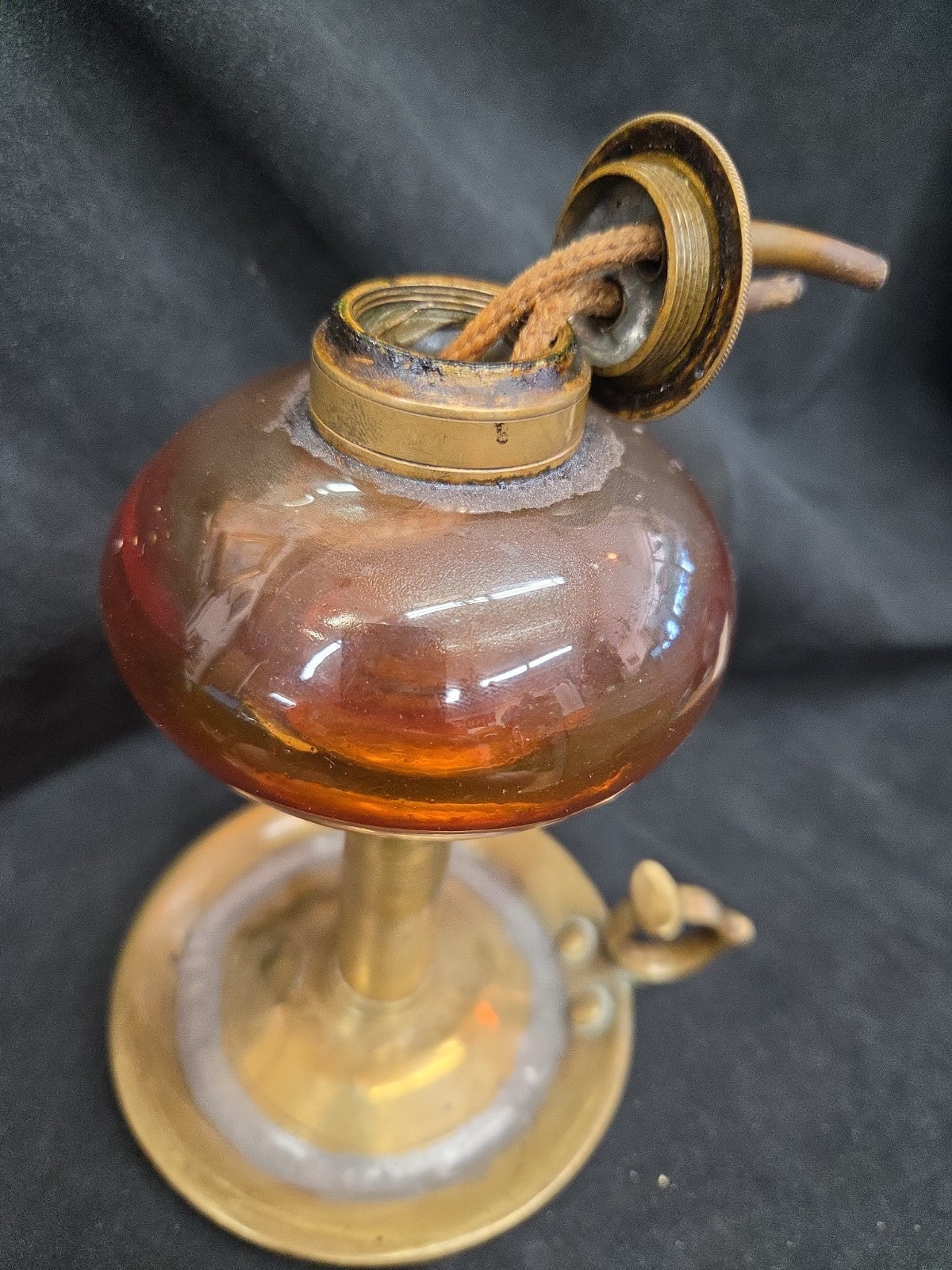 Antique 19th C. Whale Oil Peg Lamp and Candle Holder Boston Sandwich