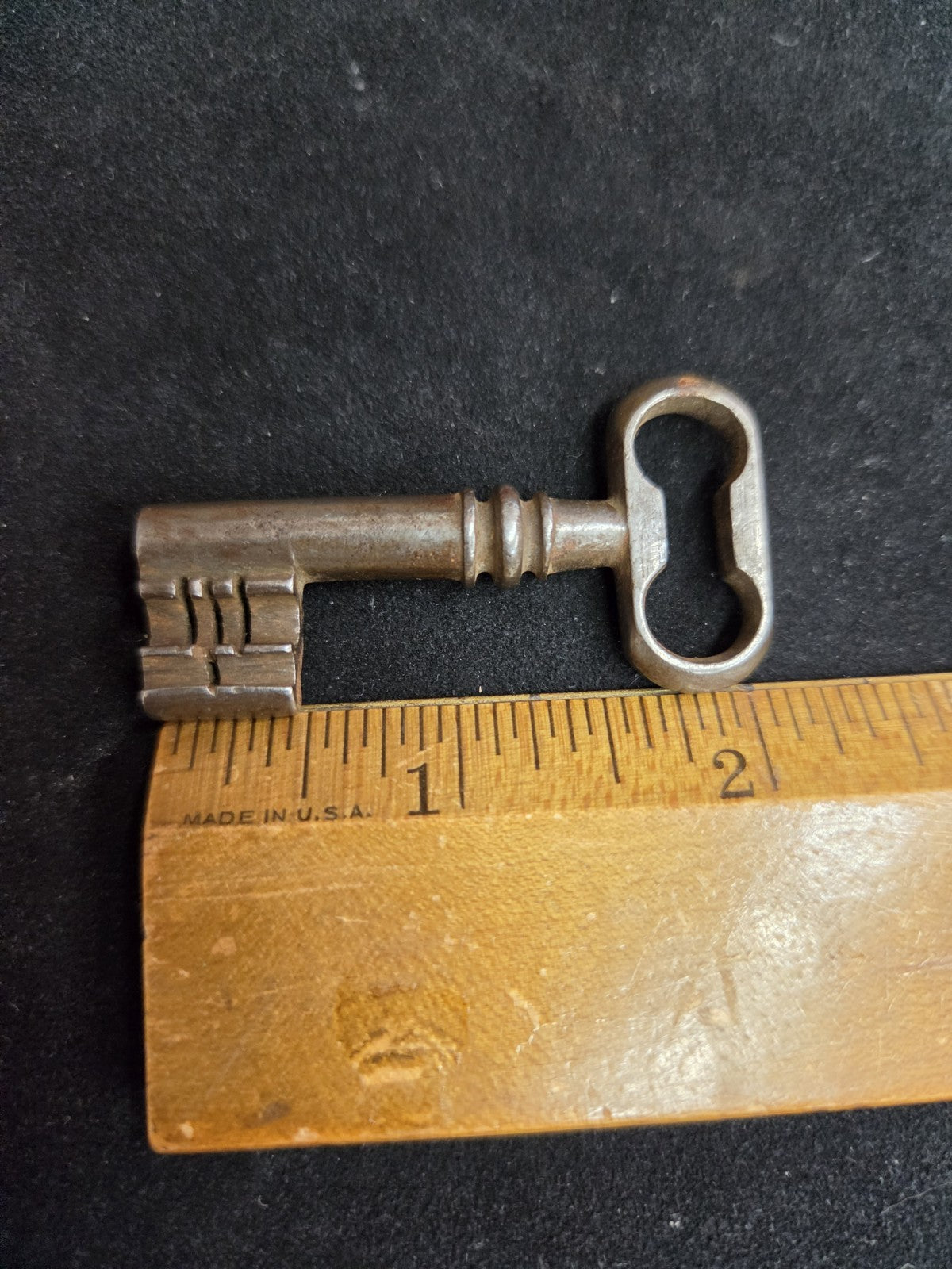 Antique Unusual Warded Ward Key Skeleton Iron Open Barrel