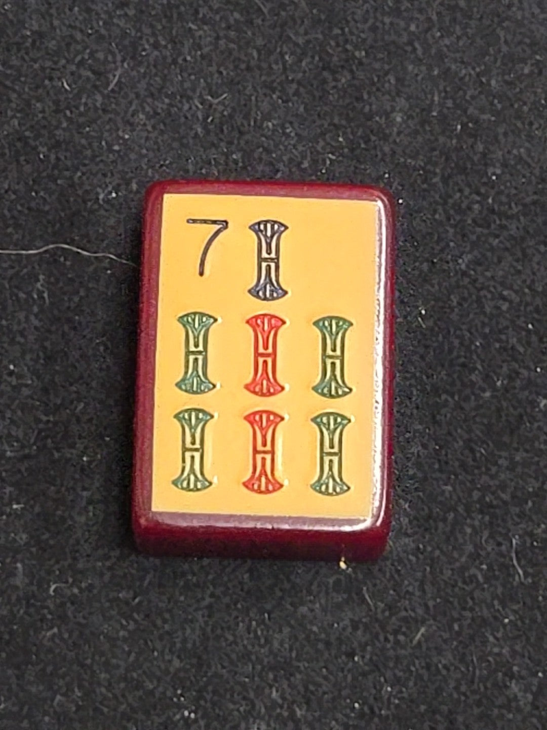 Enrobed Burgundy Bakelite Catalin Mahjong Tile Replacement | Seven Bams