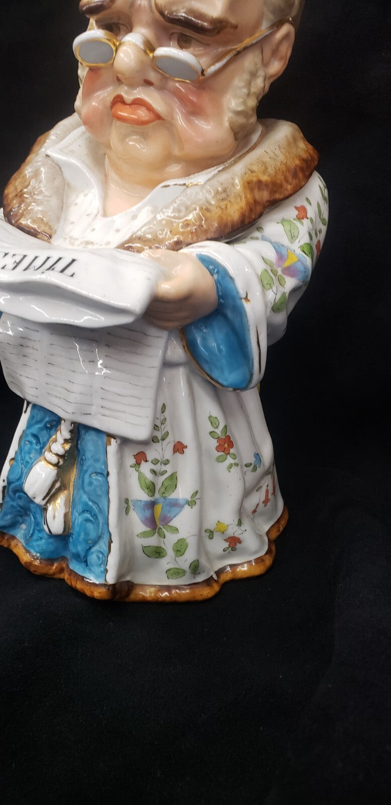 Antique 1880s Figural Porcelain Tobacco Humidor Jar Conta Boehme